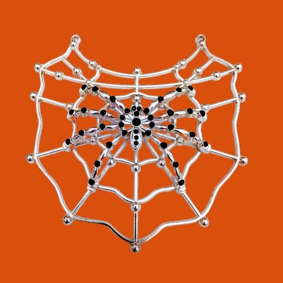 Large Halloween 3-D Spider Web Craft Jewelry Making Pendant Piece - Picture 1 of 4